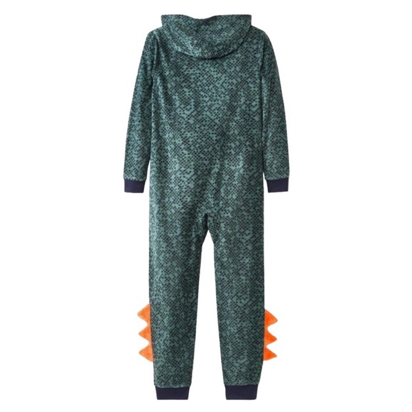 Cat Jack Hooded Dinosaur Pajamas Fleece Jumpsuit Costume Boys One Piece M 8/10 - Picture 2 of 13